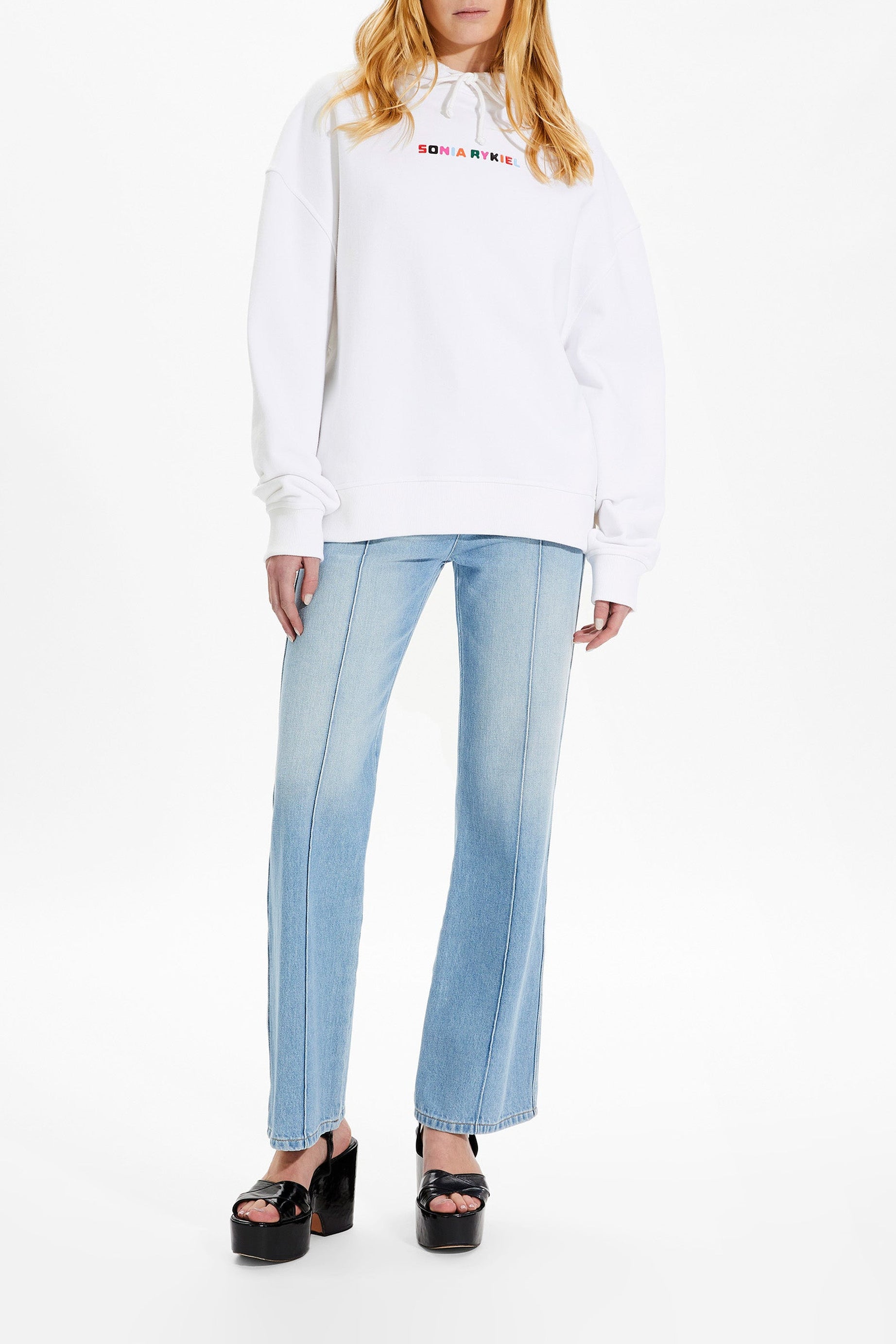 Sweat à capuche oversize signature - Blanc