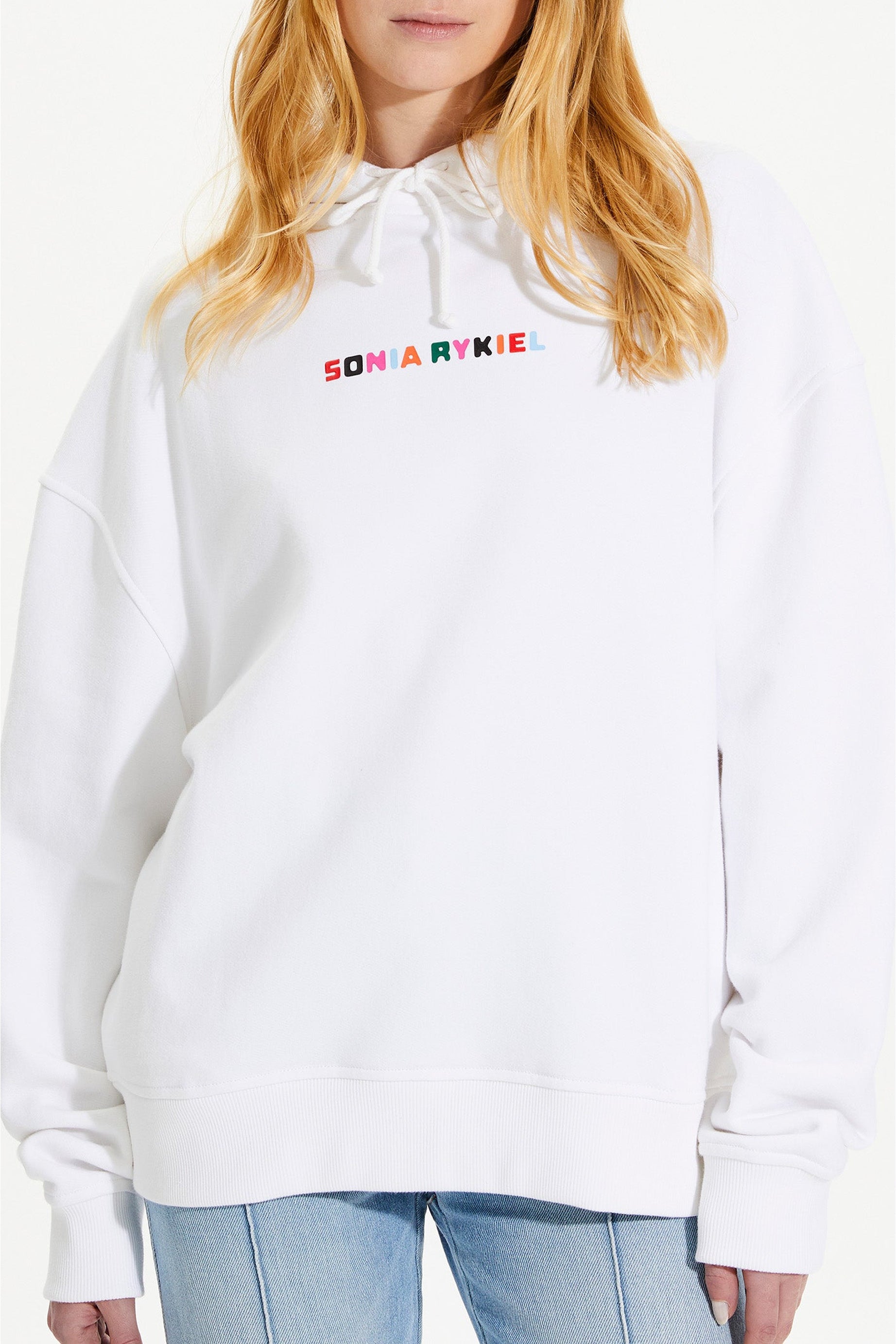Sweat à capuche oversize signature - Blanc