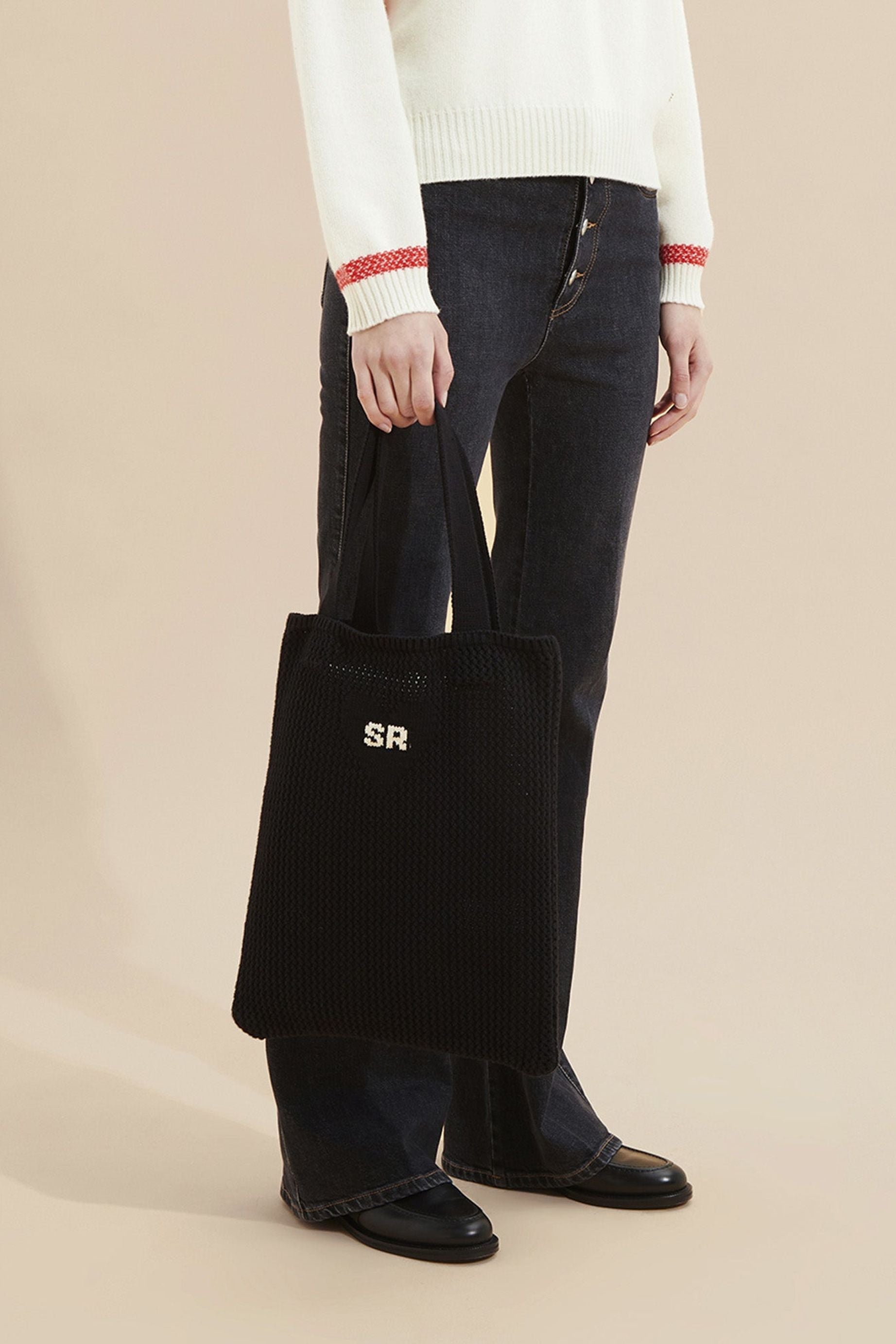 Sac tote crochet - Noir