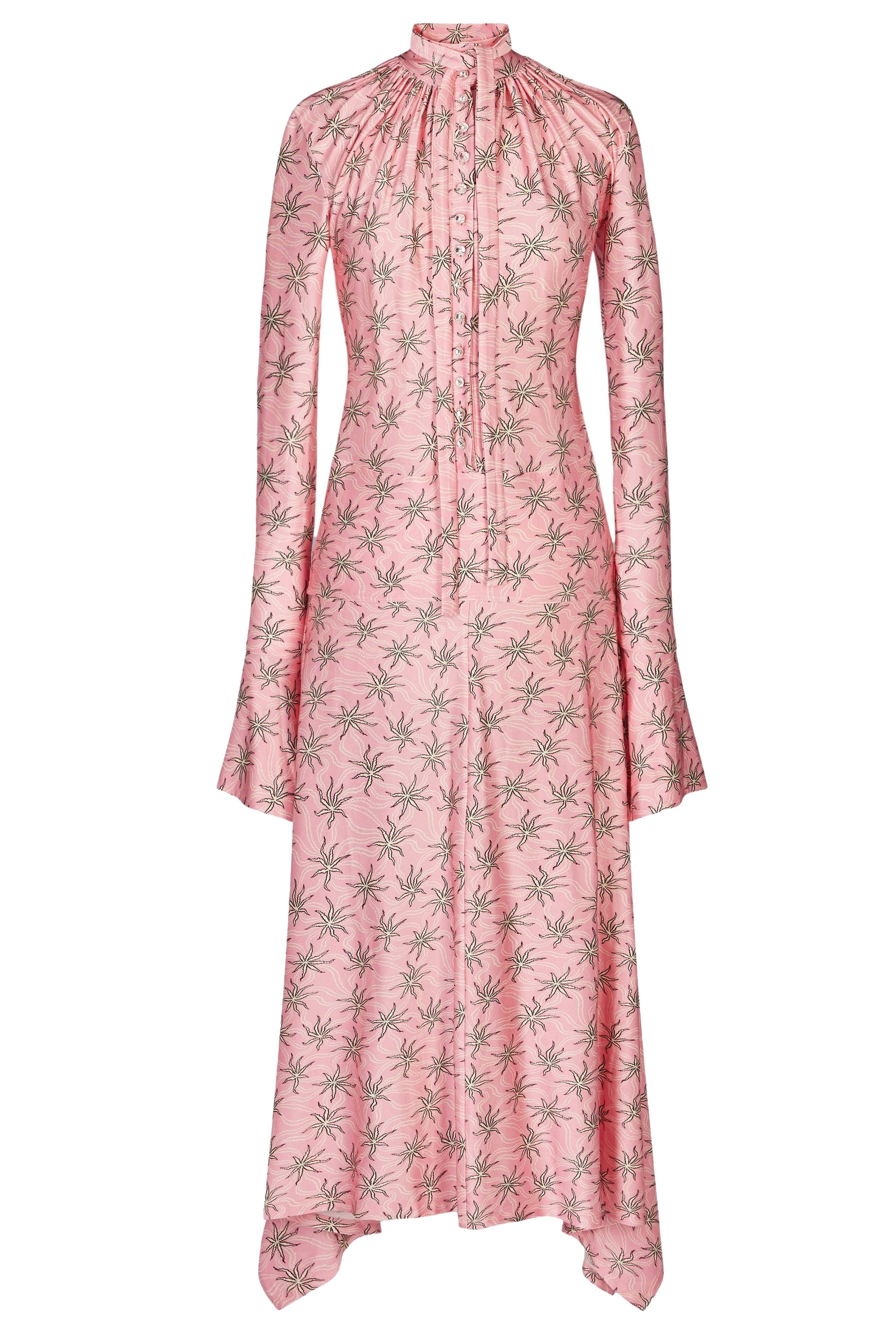Robe longue à col montant - Pink Splash