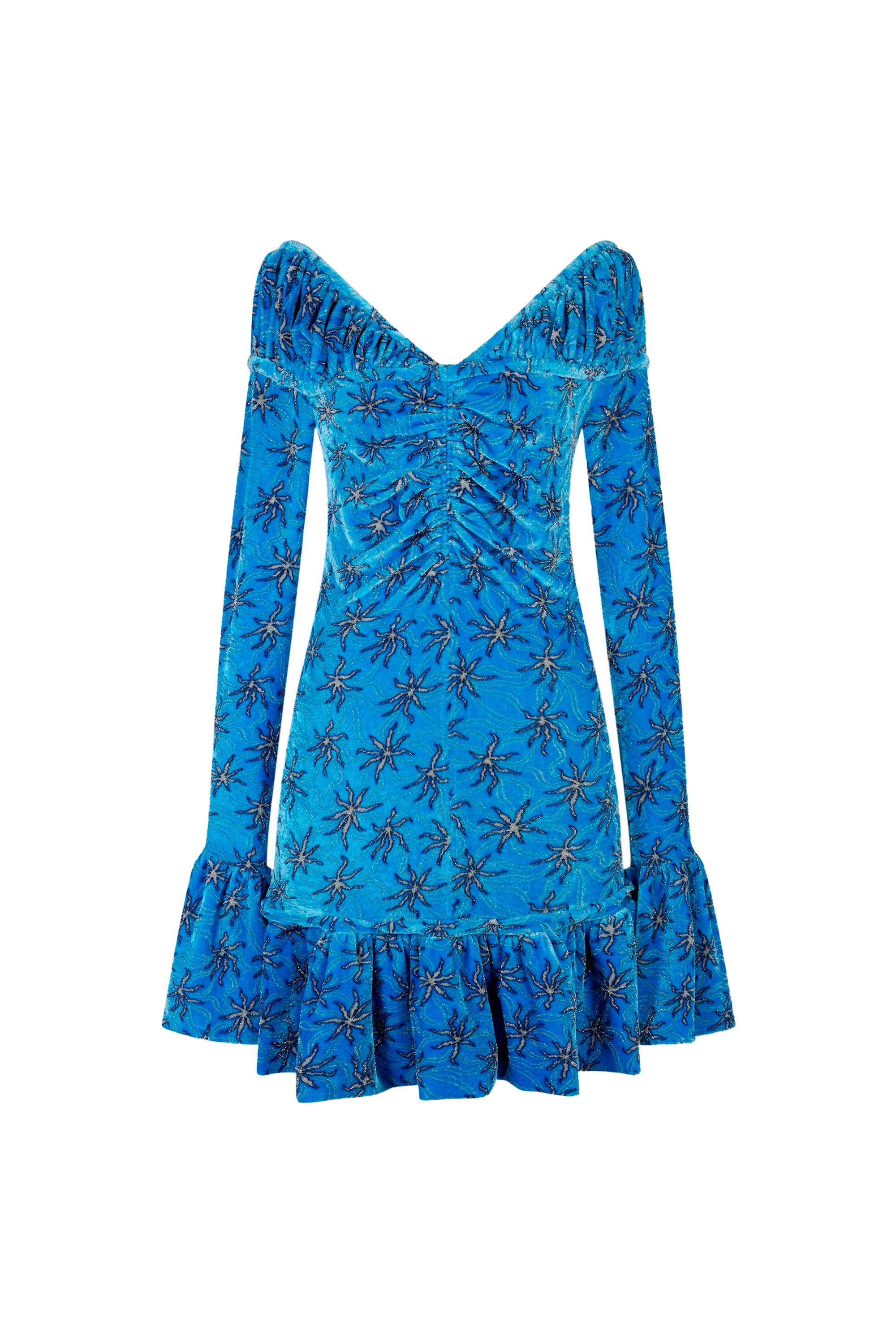 Robe courte à manches longues - Blue Splash