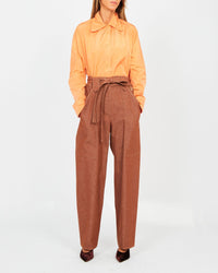 Pantalon carotte ceinturé en jean - Aragonite