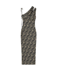 Robe midi Camille en maille imprimée - Brushtroke Animal
