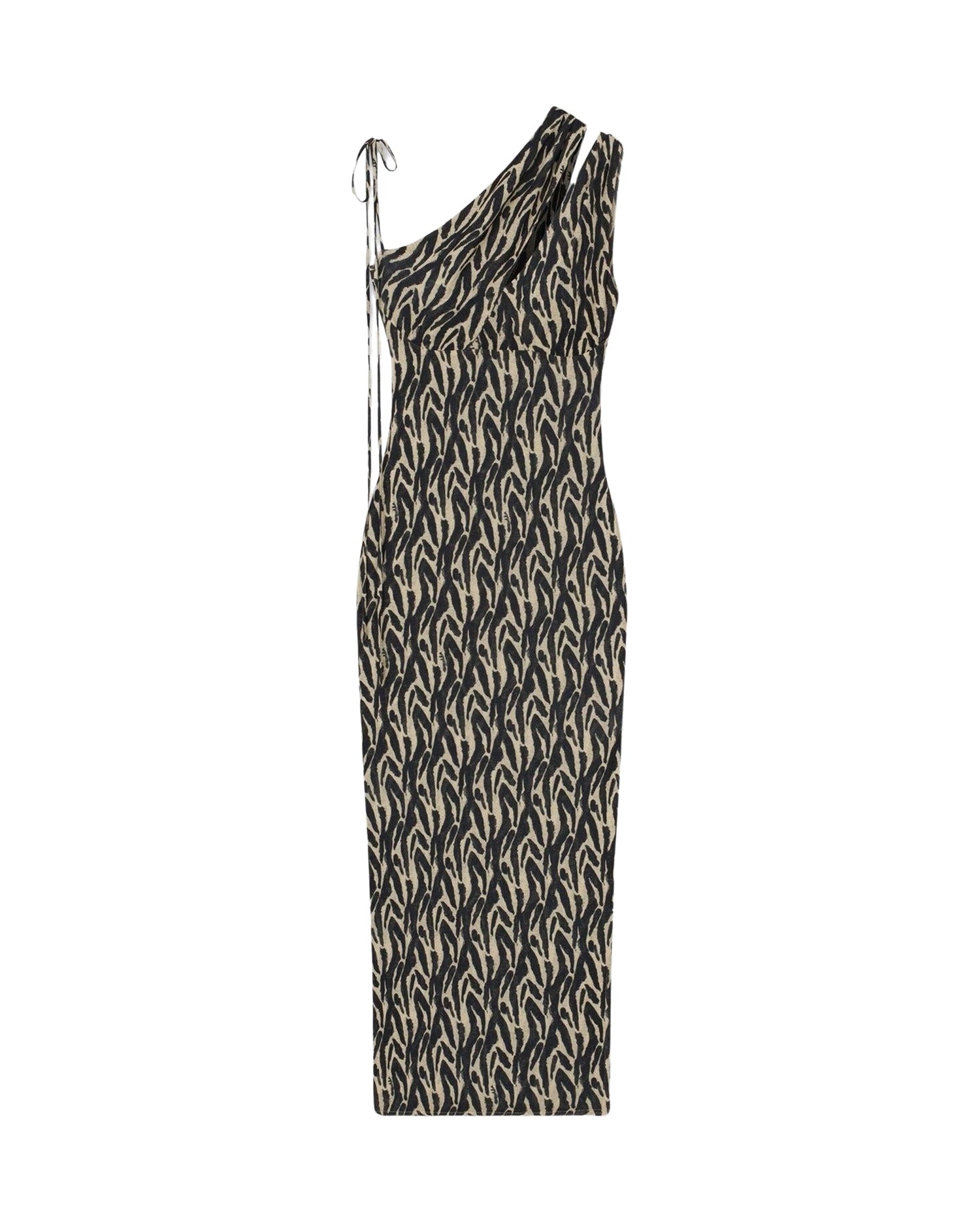 Robe midi Camille en maille imprimée - Brushtroke Animal