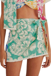 Mini-jupe Tropicale chita en coton - Vert