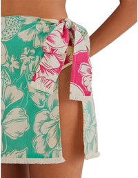 Mini-jupe Tropicale chita en coton - Vert
