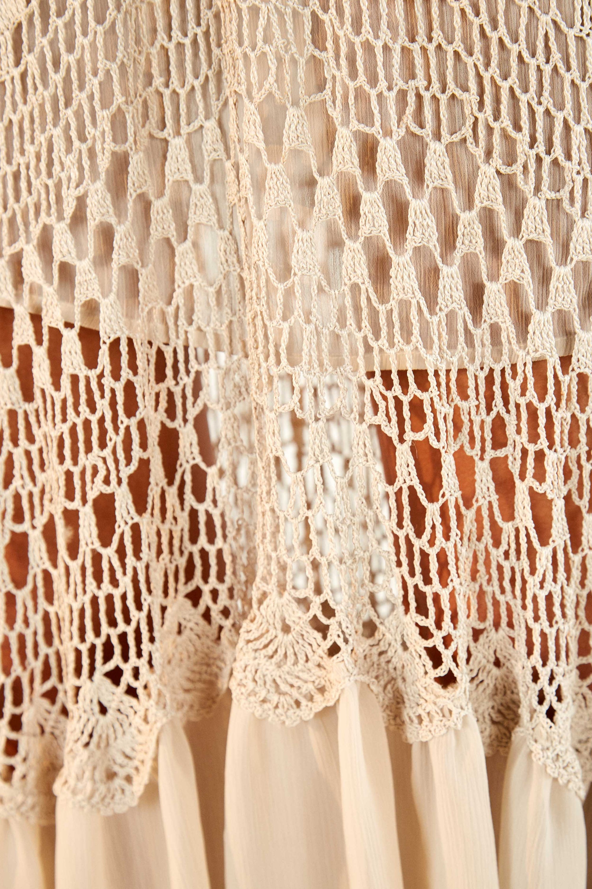 Robe midi en crochet - Blanc