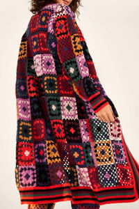 Cardigan mi-long Mosaïque - Multicolore