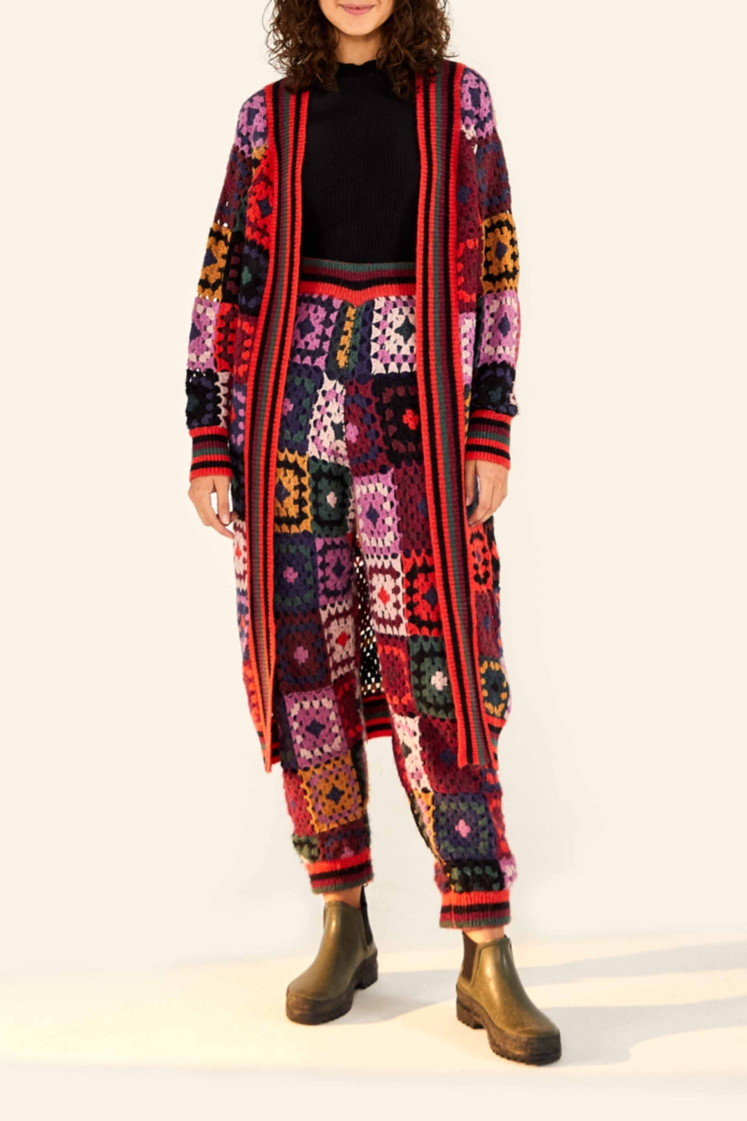 Cardigan mi-long Mosaïque - Multicolore