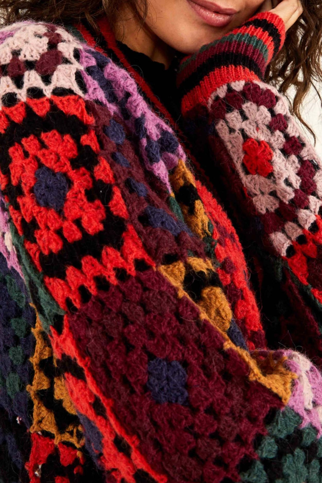 Cardigan mi-long Mosaïque - Multicolore