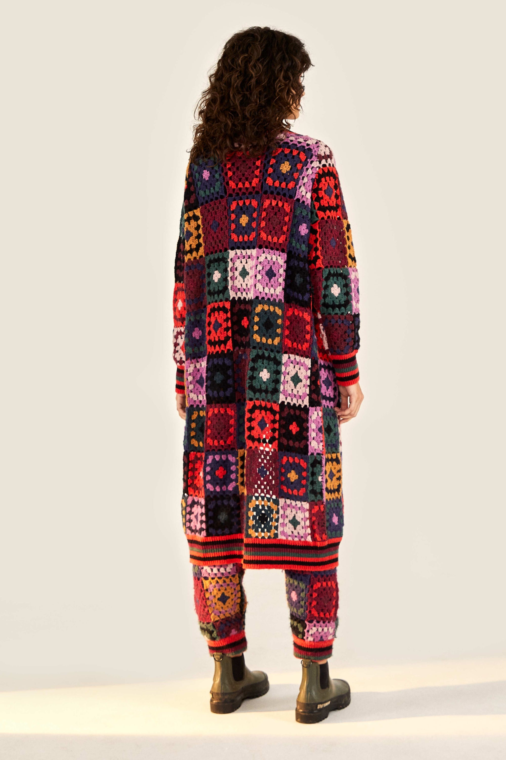 Cardigan mi-long Mosaïque - Multicolore