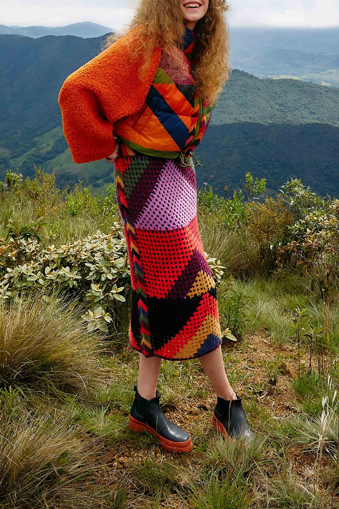 Jupe à rayures Juliana en maille - Multicolor