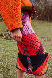 Jupe à rayures Juliana en maille - Multicolor