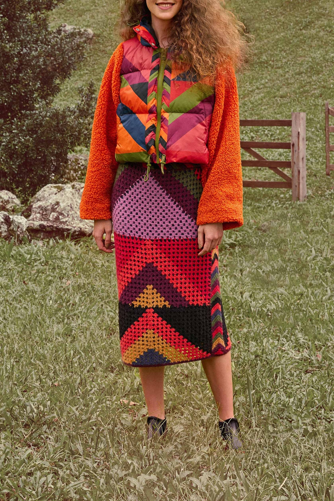 Jupe à rayures Juliana en maille - Multicolor