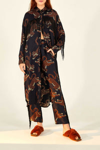 Chemise à franges Léopard - Marron