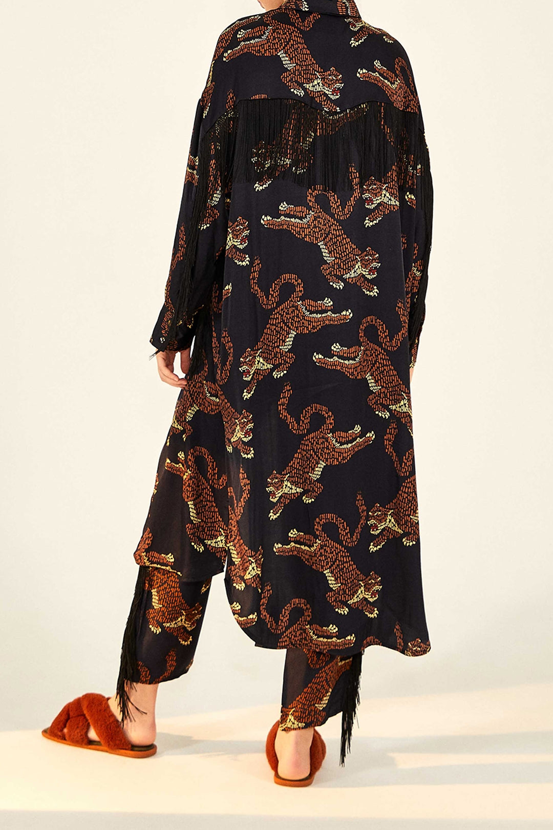 Chemise à franges Léopard - Marron