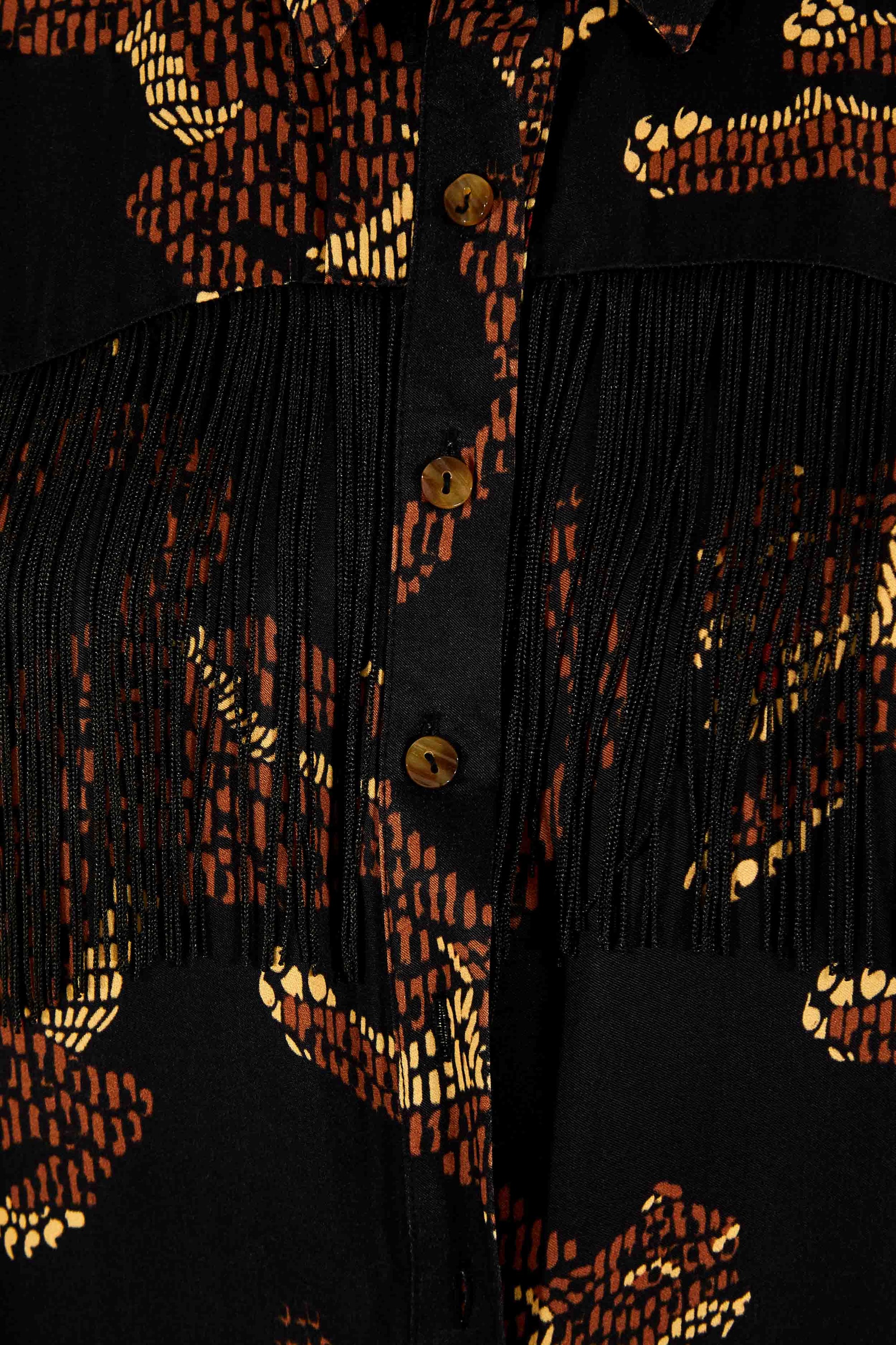Chemise à franges Léopard - Marron