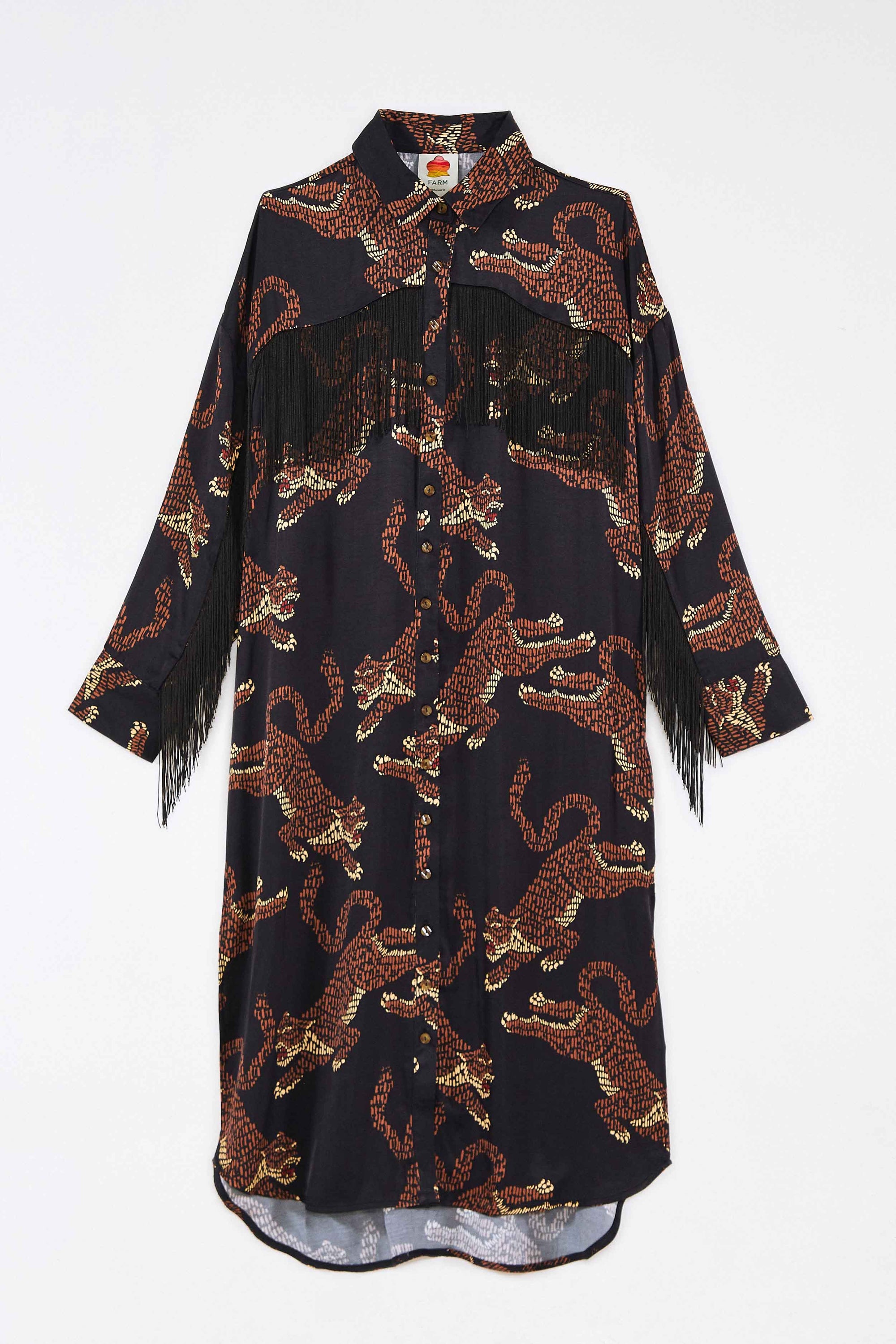 Chemise à franges Léopard - Marron