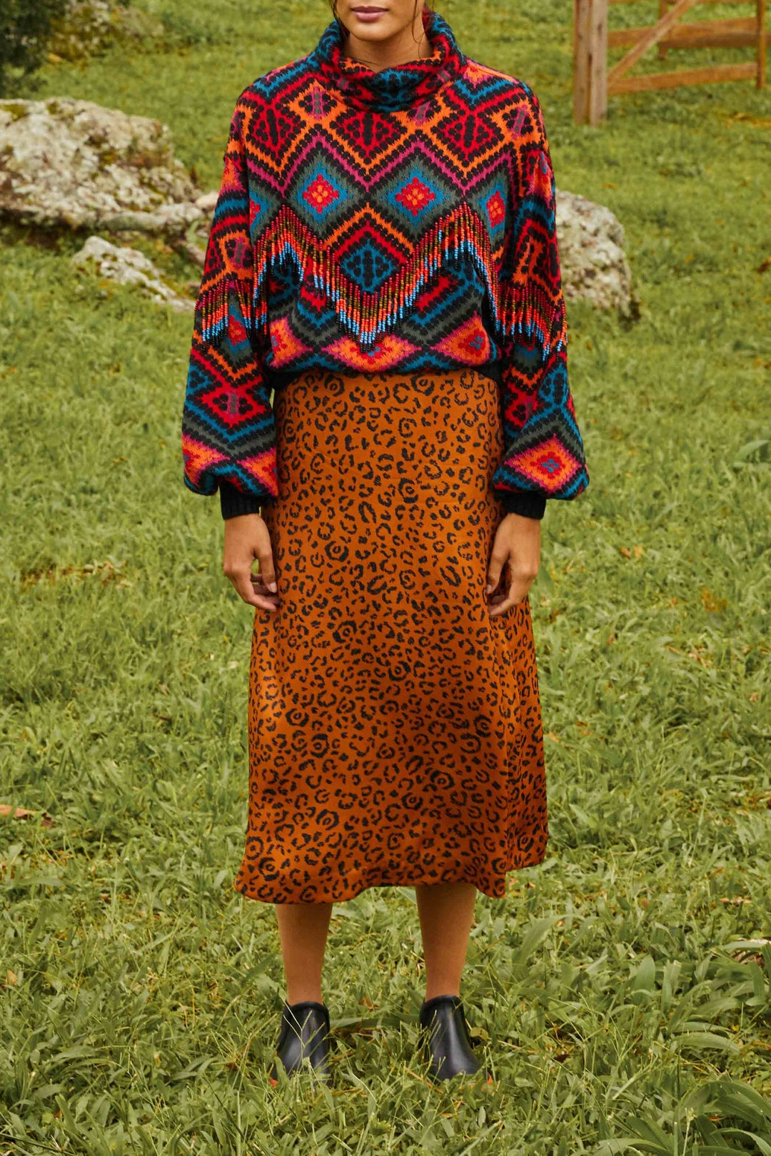 Pull Rauti à col montant - Multicolore