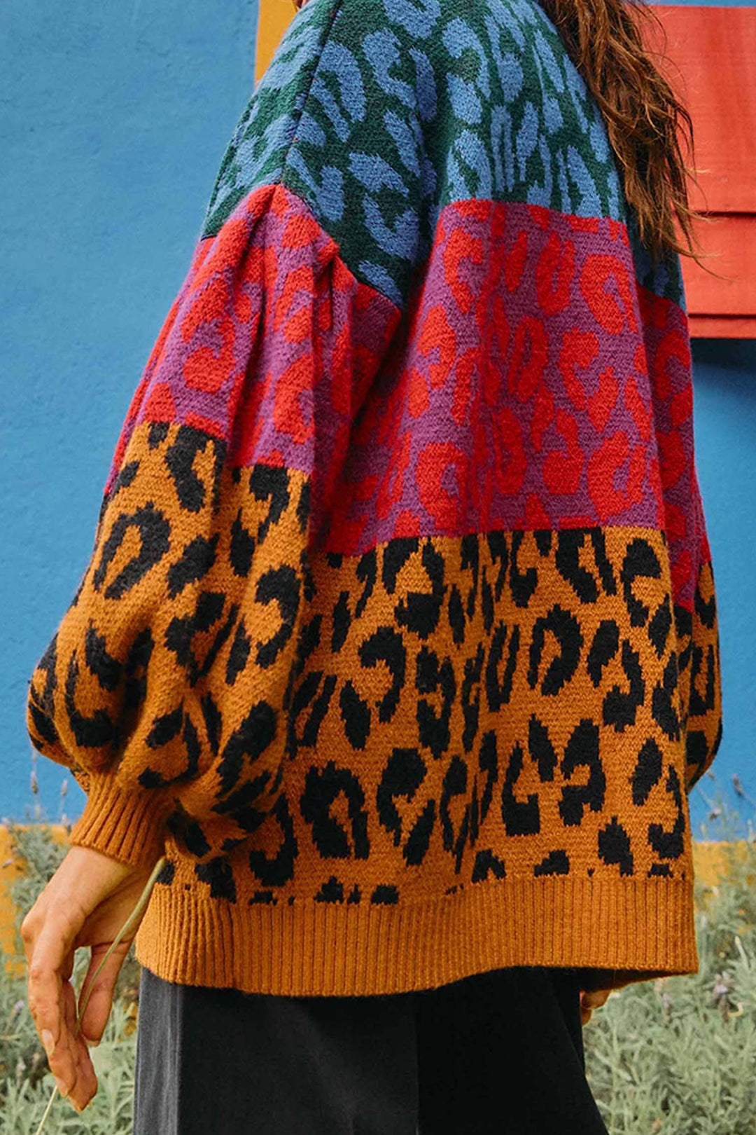 Cardigan Ikat-Dyed Leopards - Rouge