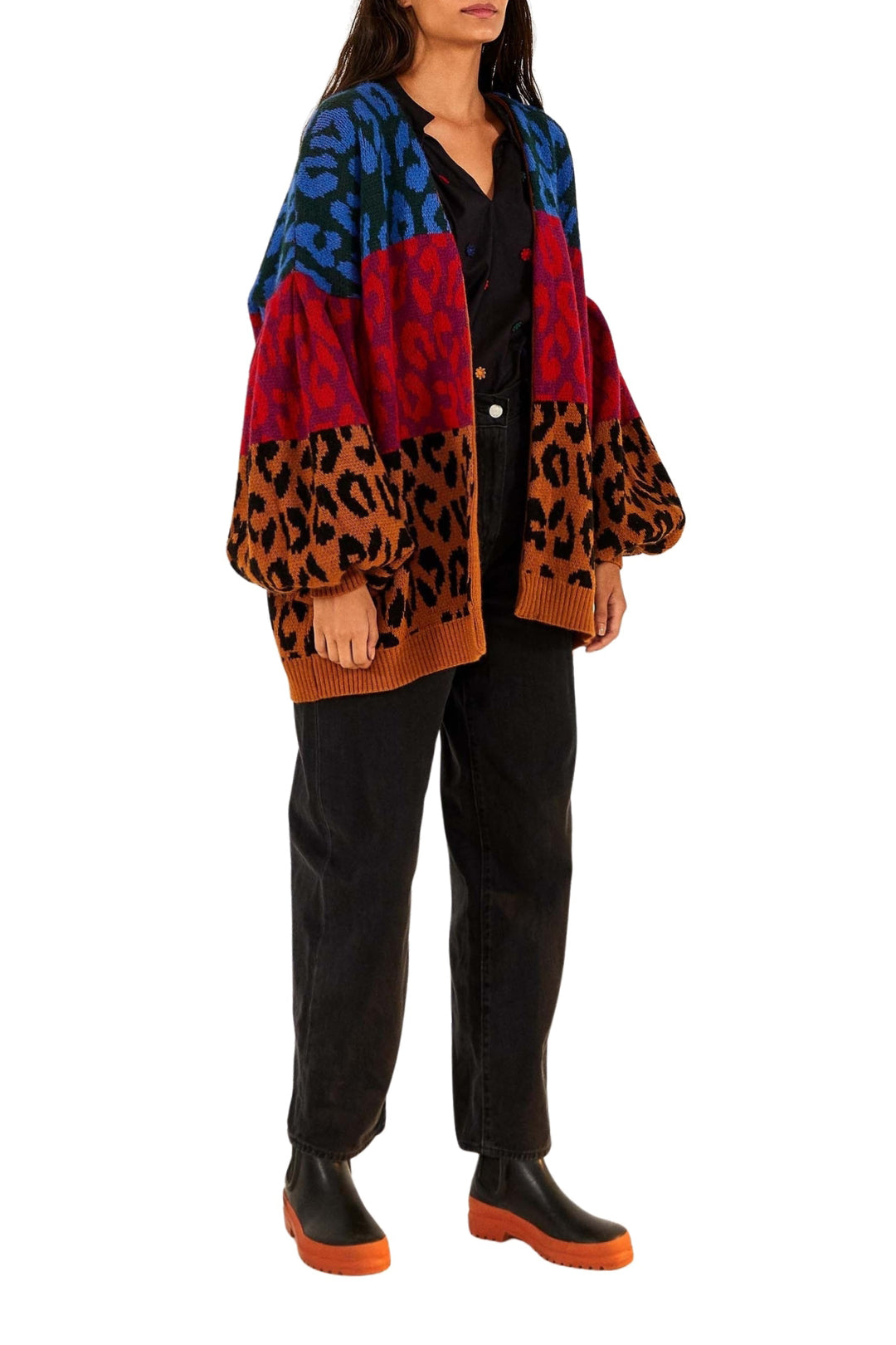 Cardigan Ikat-Dyed Leopards - Rouge