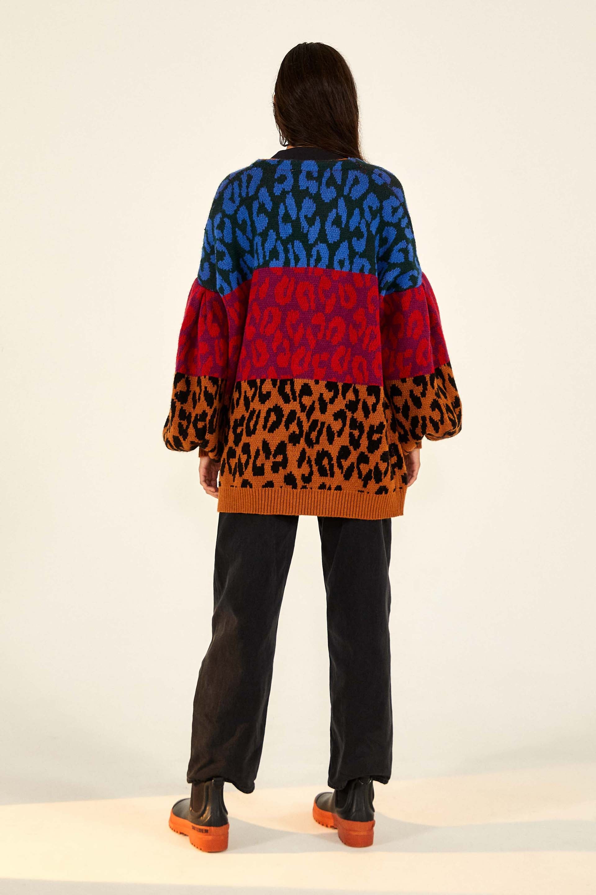 Cardigan Ikat-Dyed Leopards - Rouge