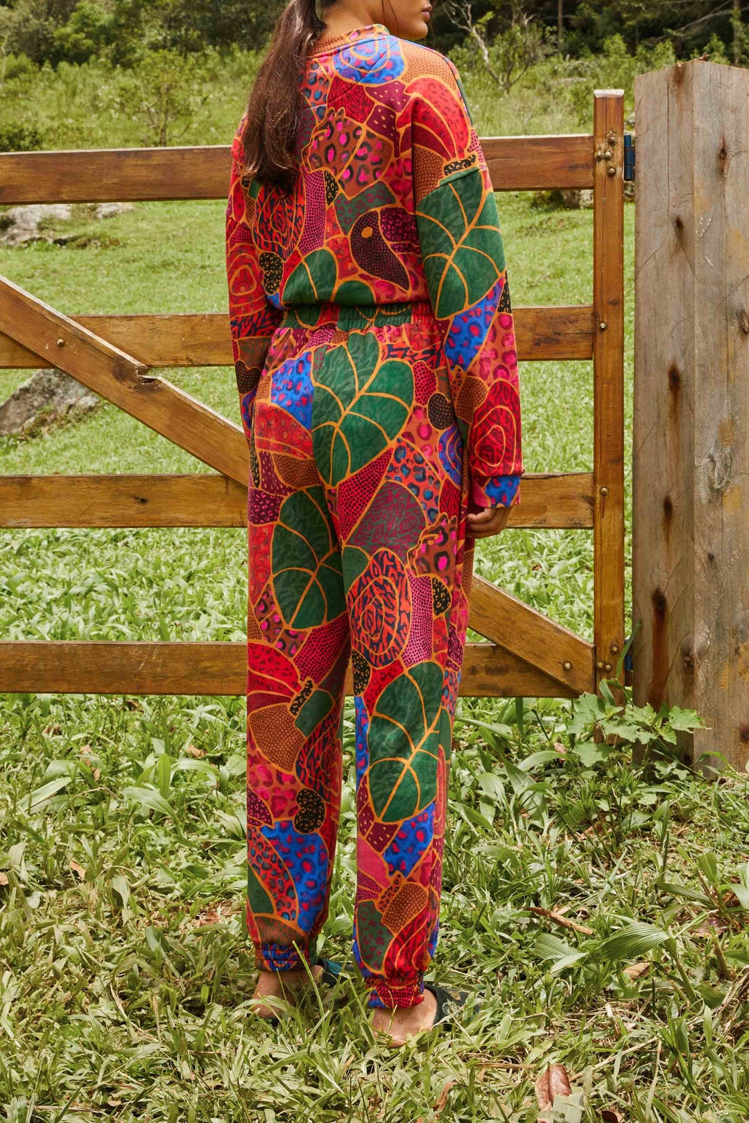 Pantalon de survêtement animaux cachés en coton mélangé - Multicolor
