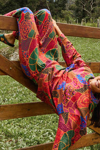 Pantalon de survêtement animaux cachés en coton mélangé - Multicolor
