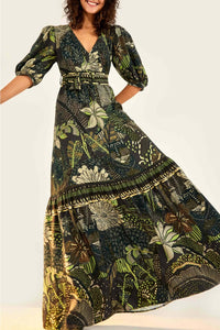 Robe longue Léopard cool - Vert