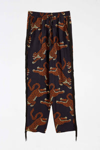 Pantalon à franges Léopard - Marron