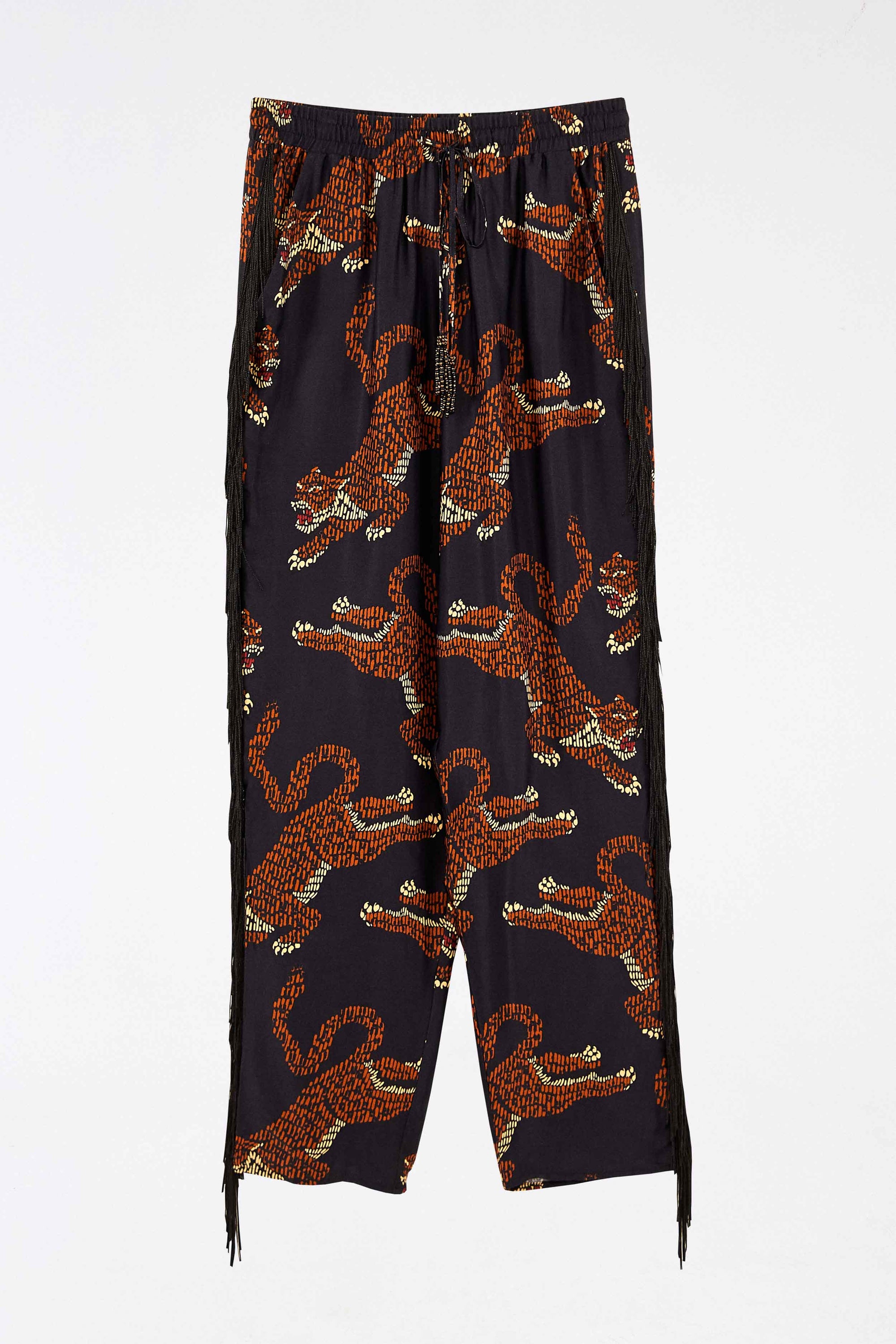 Pantalon à franges Léopard - Marron