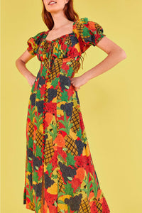 Robe midi Fruit Salad - Multicolore