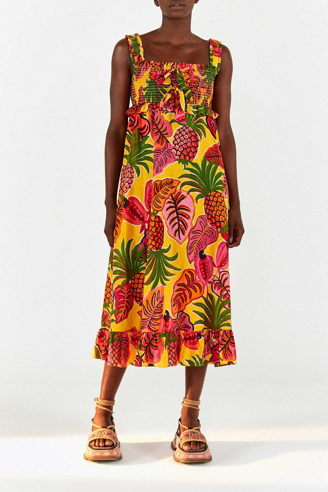 Robe longue Fruit Dream en coton - Multicolore