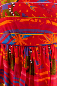 Robe longue Magic Forest en coton - Rouge