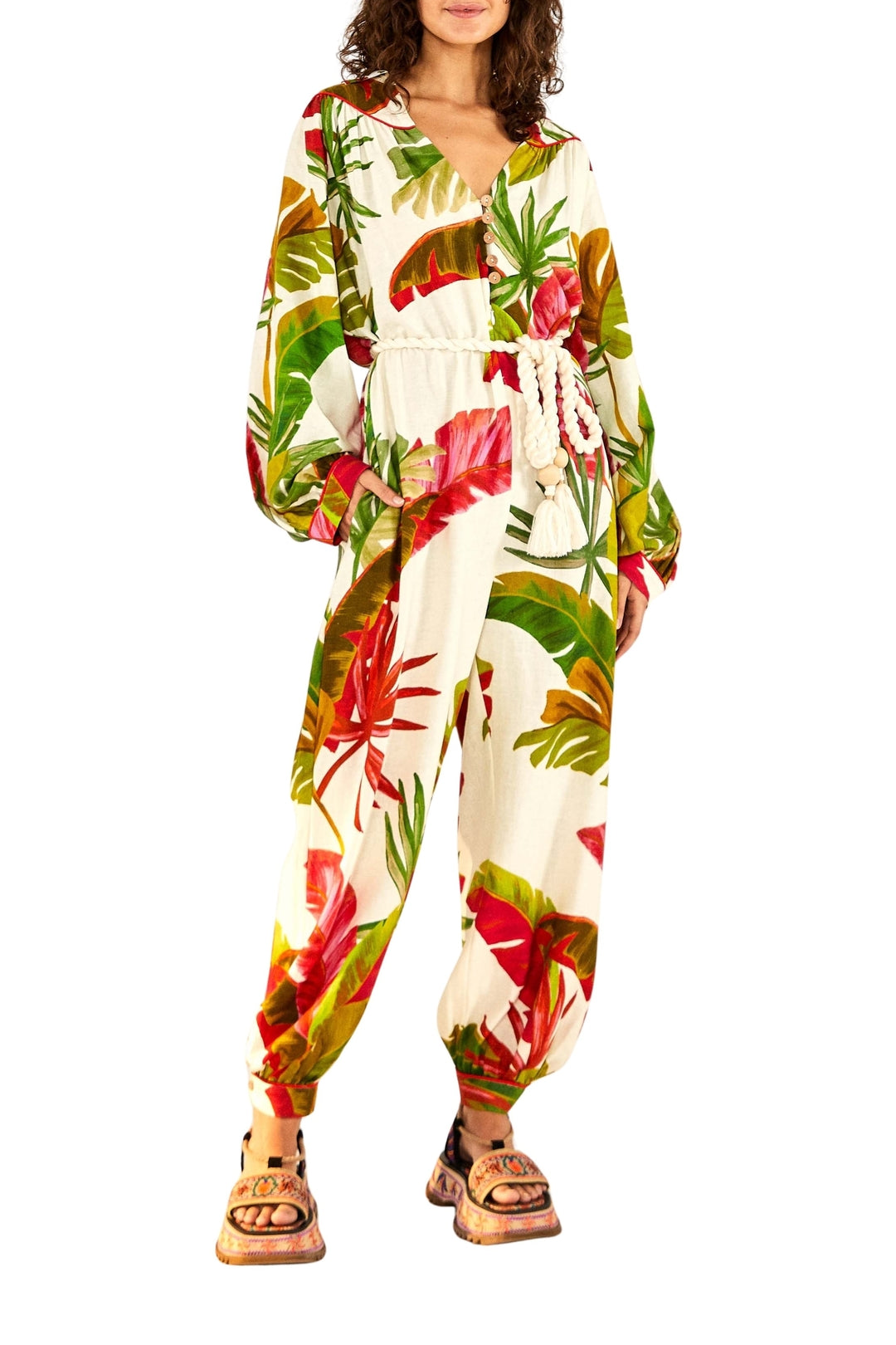 Combinaison Spring Forest en lin - Multicolore