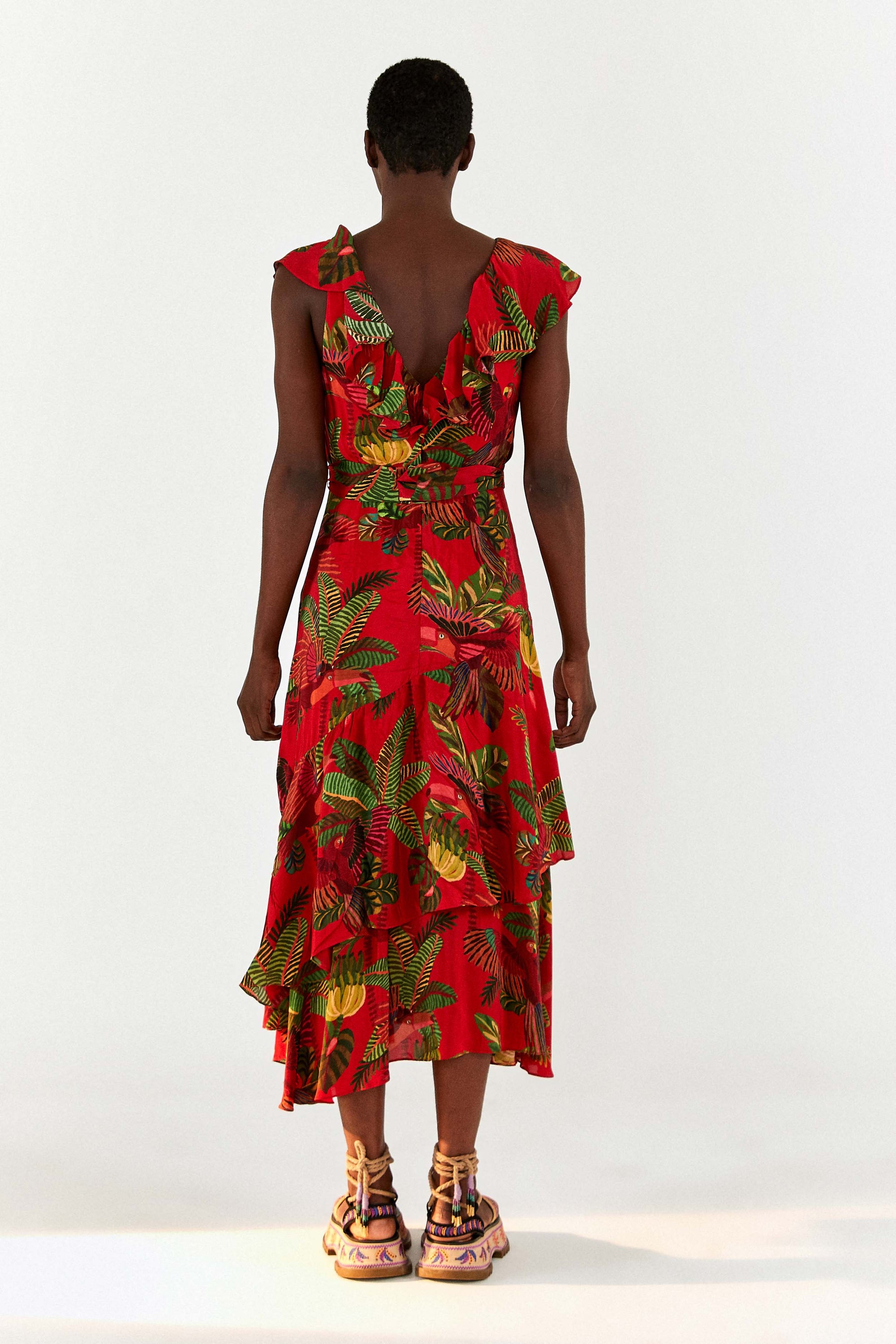 Robe longue Forest Birds - Rouge