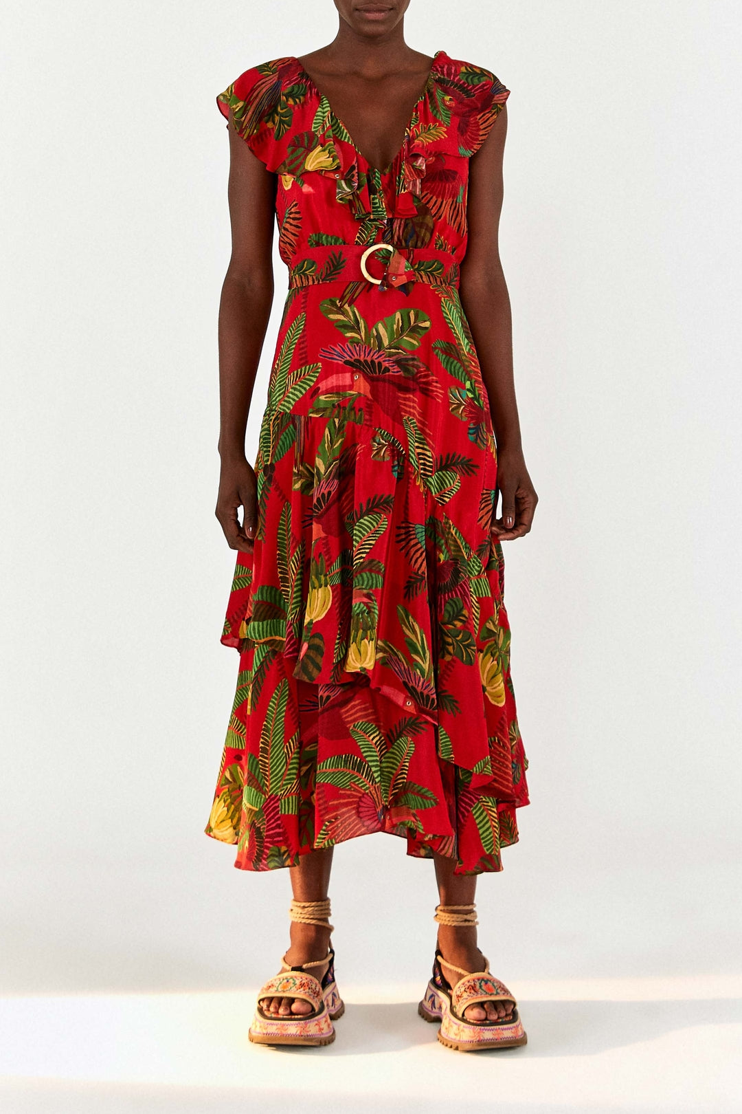 Robe longue Forest Birds - Rouge