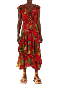 Robe longue Forest Birds - Rouge