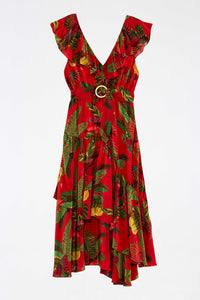 Robe longue Forest Birds - Rouge