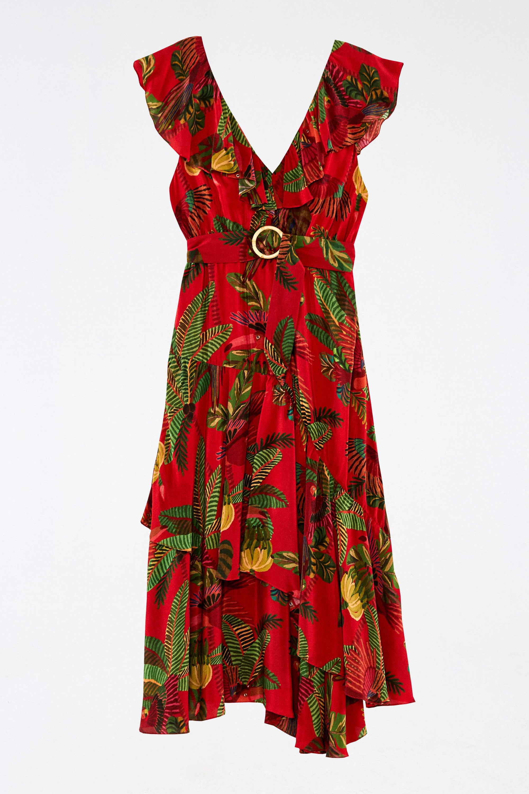 Robe longue Forest Birds - Rouge