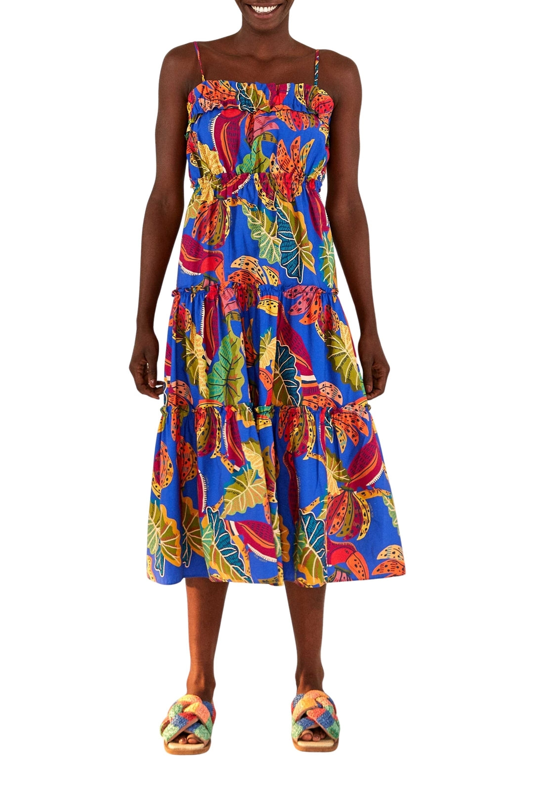 Robe midi Beaks & Bananas en coton - Multicolore