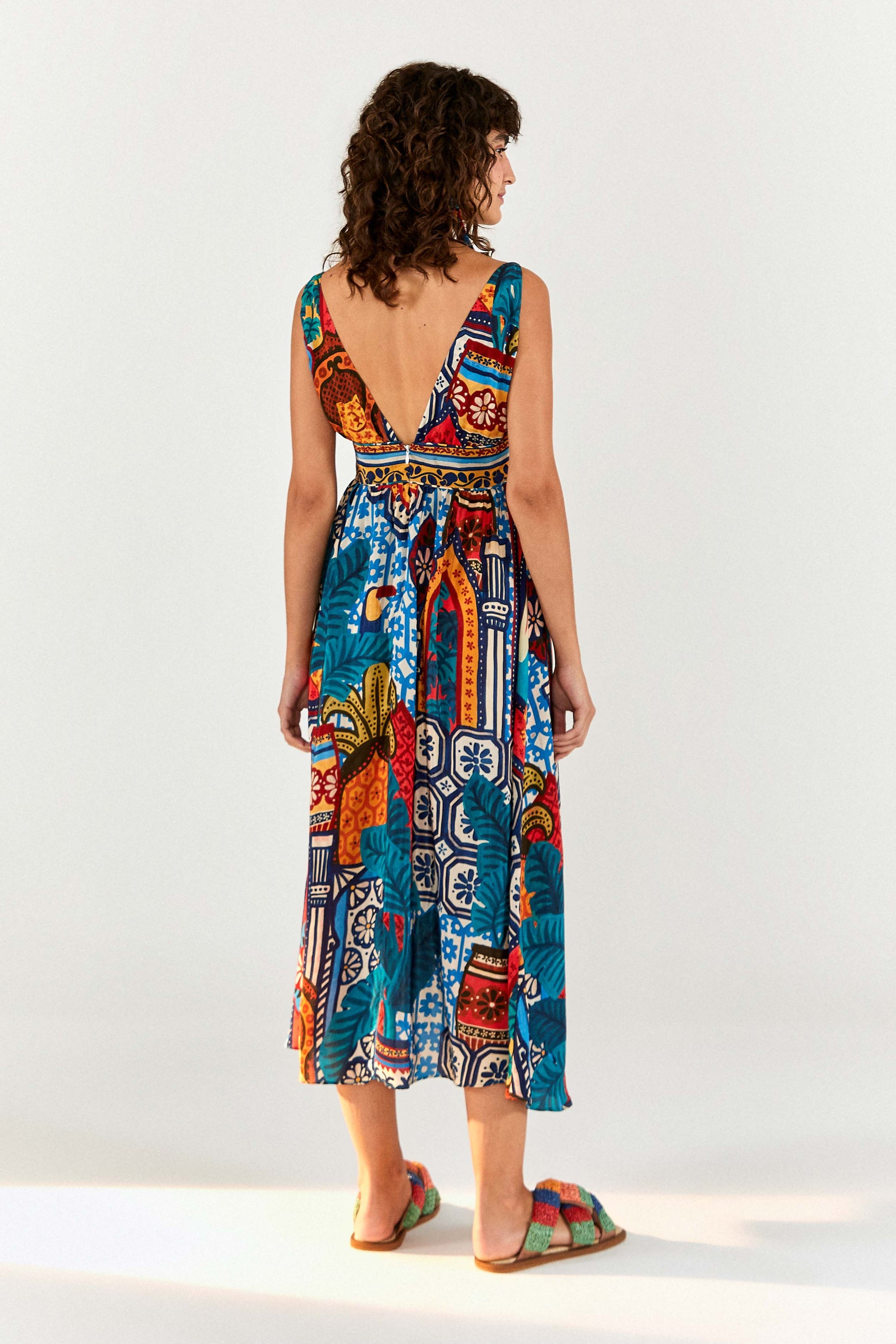 Robe midi Forest Tiles - Multicolore