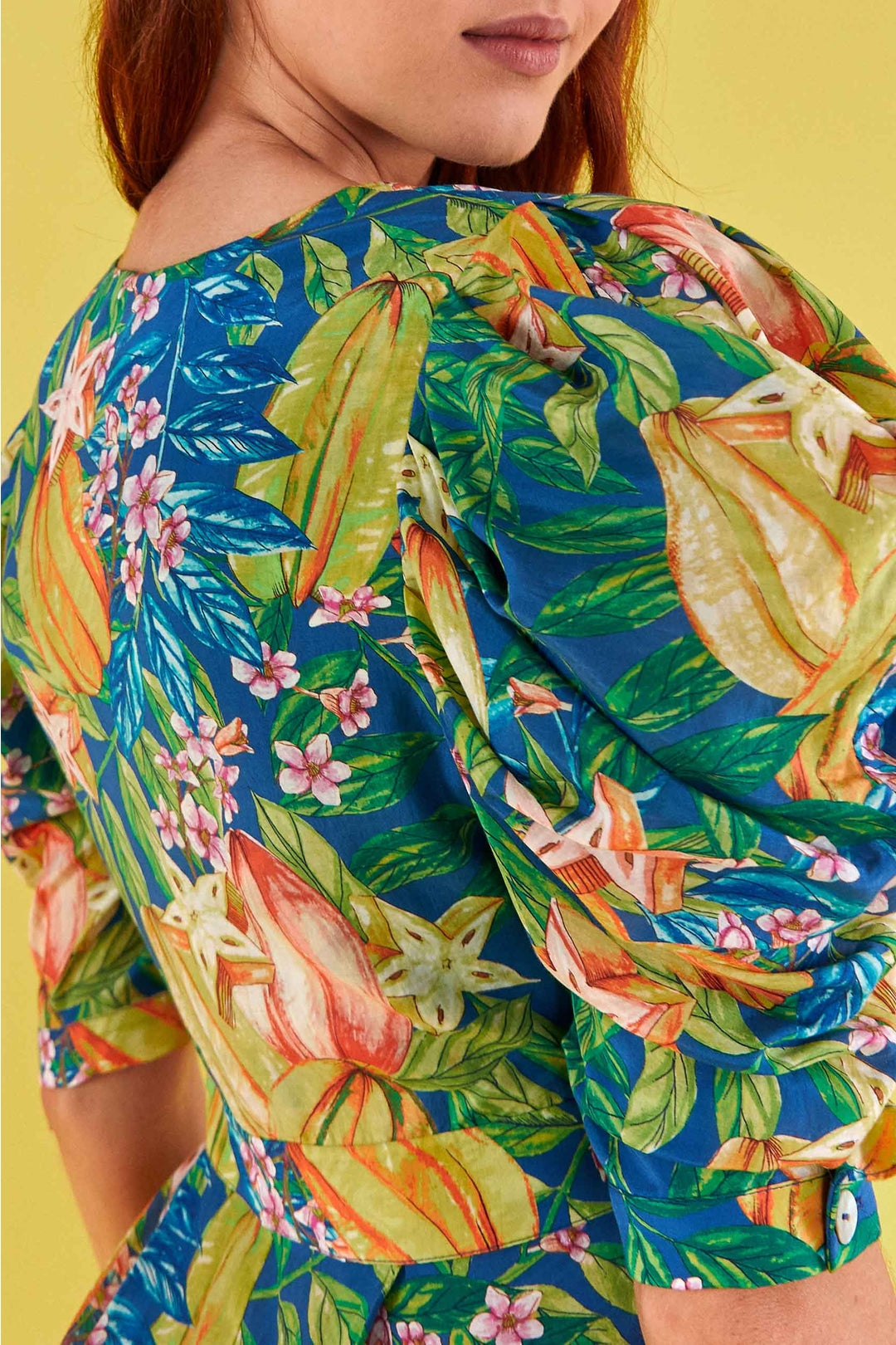 Robe midi Star Fruits en coton - Vert