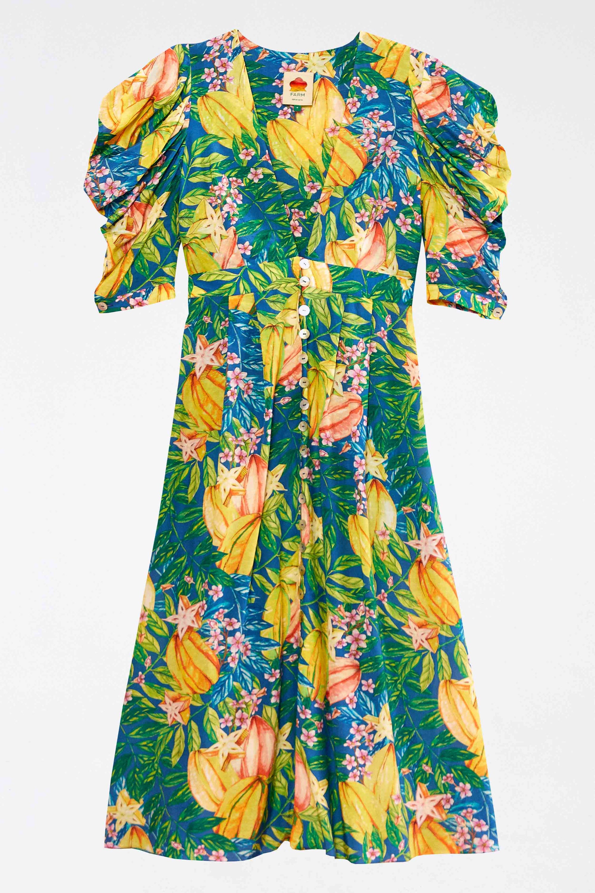 Robe midi Star Fruits en coton - Vert