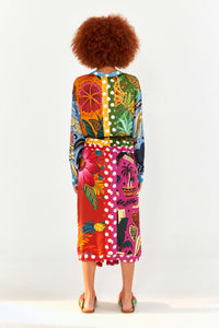 Robe midi chemise Arc-en-ciel Terre - Multicolore