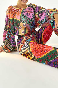 Pantalon de survêtement Dotted Patch en coton mélangé - Multicolore