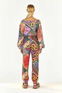 Pantalon de survêtement Dotted Patch en coton mélangé - Multicolore