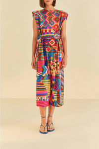 Robe midi Summer Patches façon t-shirt en coton - Multicolore