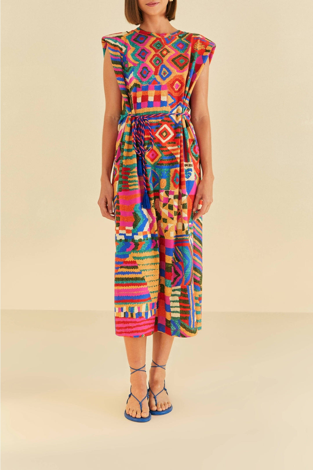 Robe midi Summer Patches façon t-shirt en coton - Multicolore