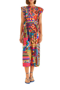 Robe midi Summer Patches façon t-shirt en coton - Multicolore